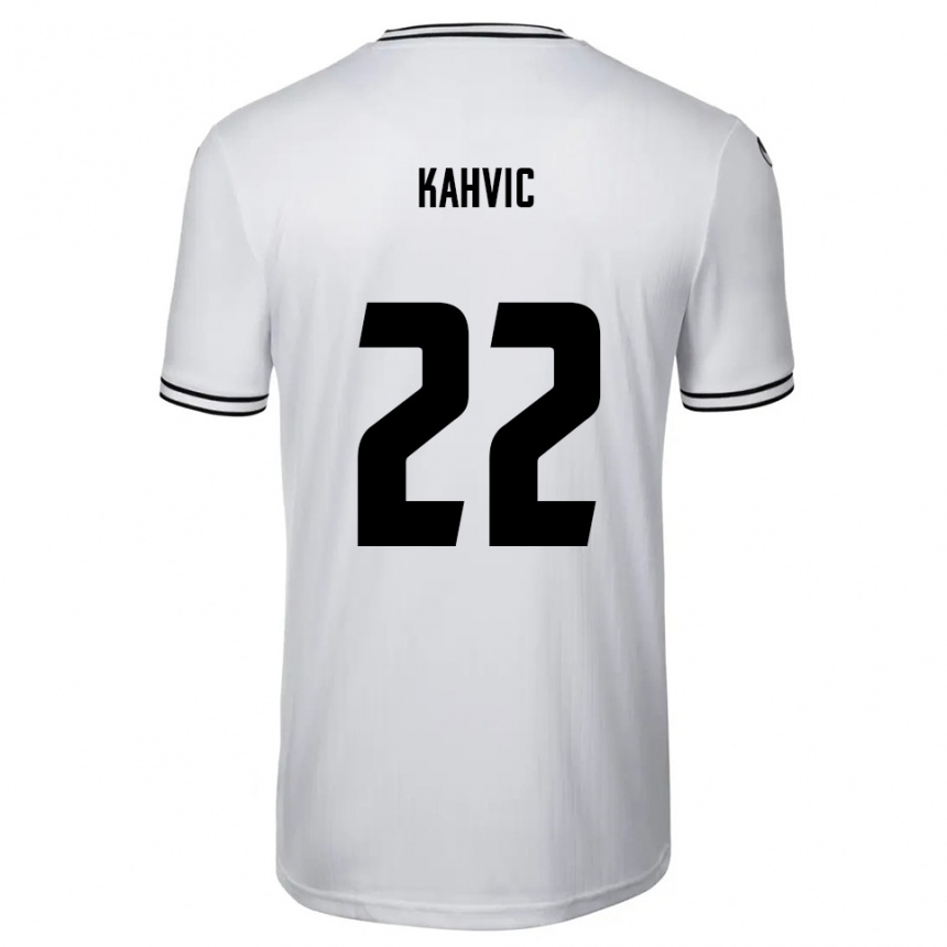 גברים כדורגל Aleksandar Kahvic #22 לבן שחור ג'רזי ביתית 2025/26