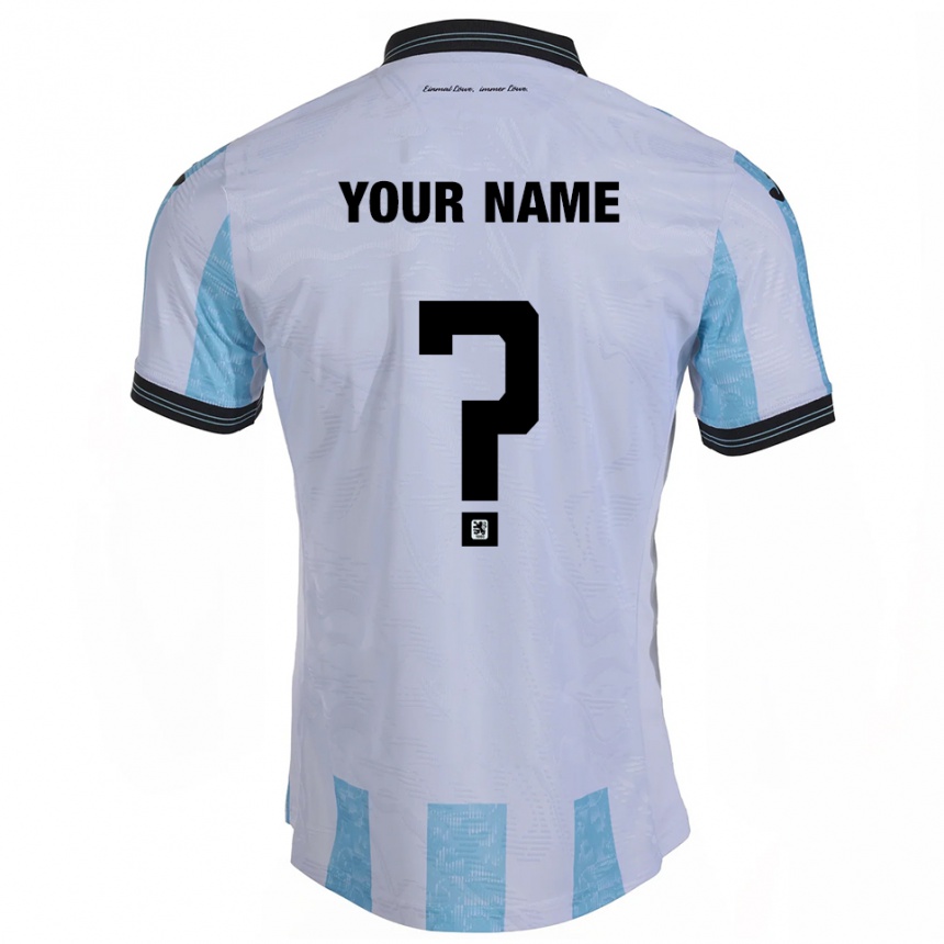 גברים כדורגל השם שלך #0 לבן תכלת ג'רזי ביתית 2025/26