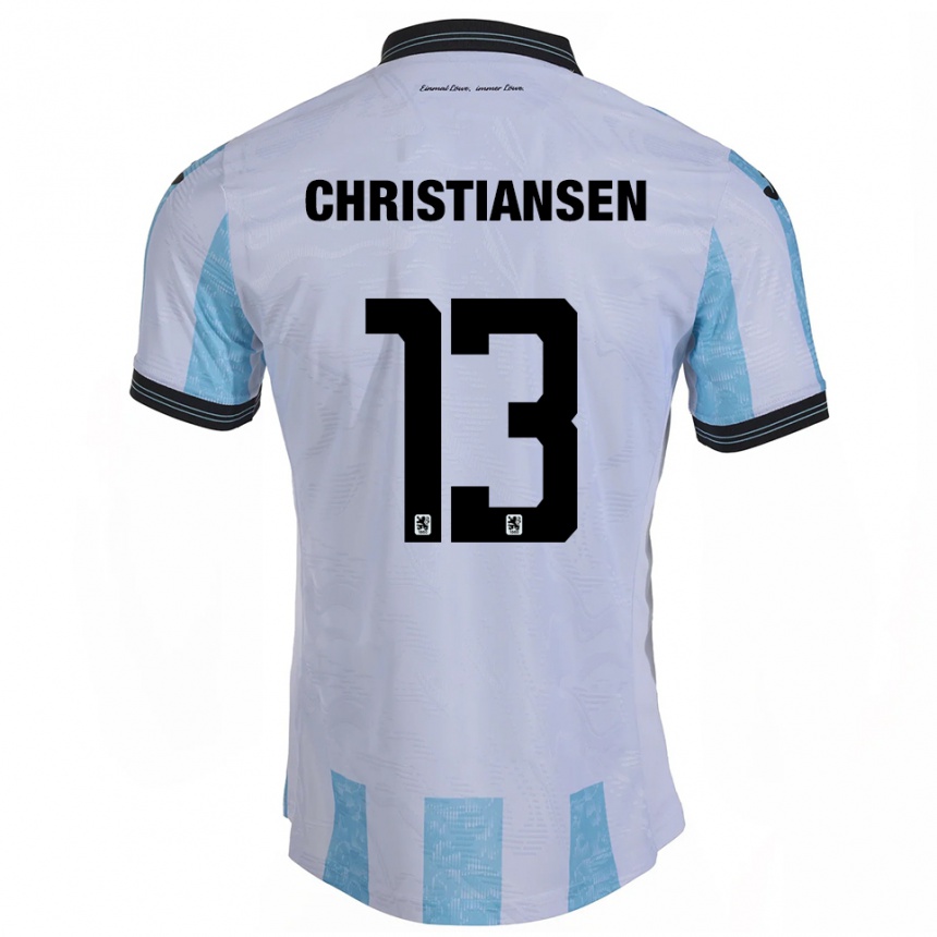 גברים כדורגל מקס כריסטיאנסן #13 לבן תכלת ג'רזי ביתית 2025/26