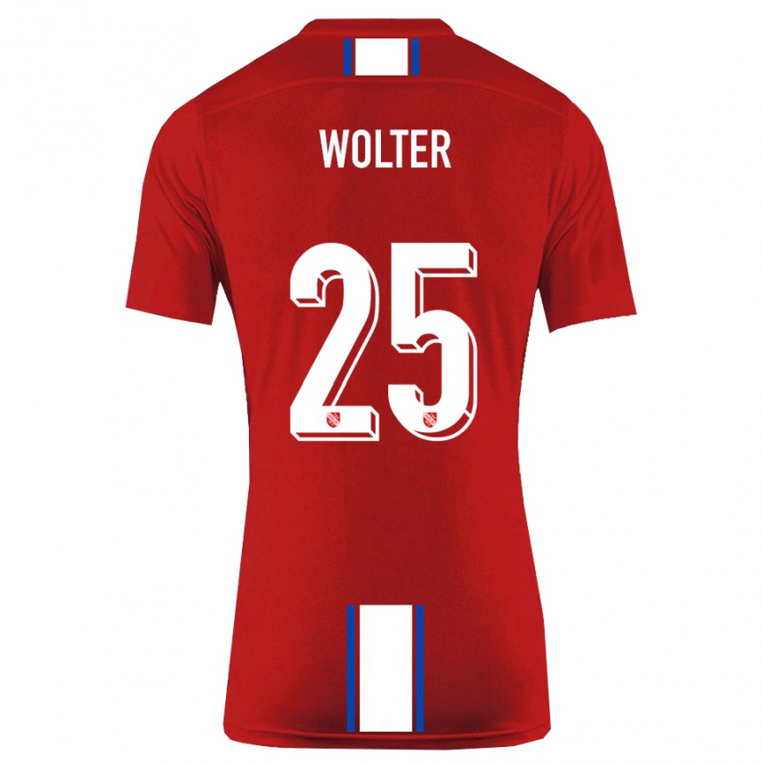 גברים כדורגל Fynn Wolter #25 אדום לבן ג'רזי ביתית 2025/26