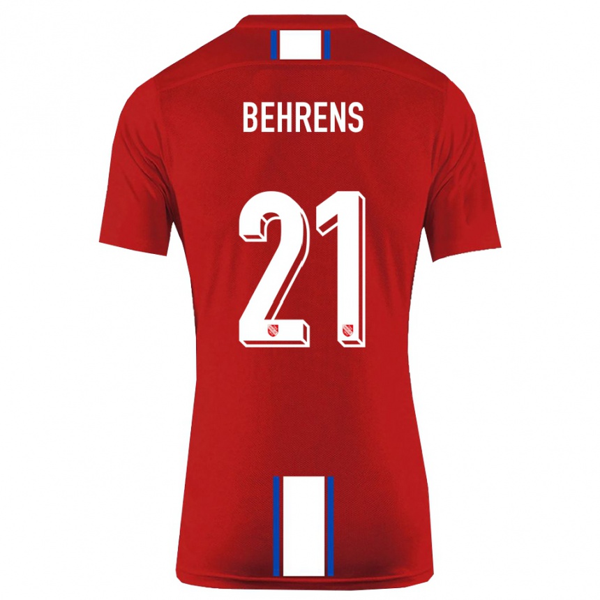 גברים כדורגל Irichad Behrens #21 אדום לבן ג'רזי ביתית 2025/26