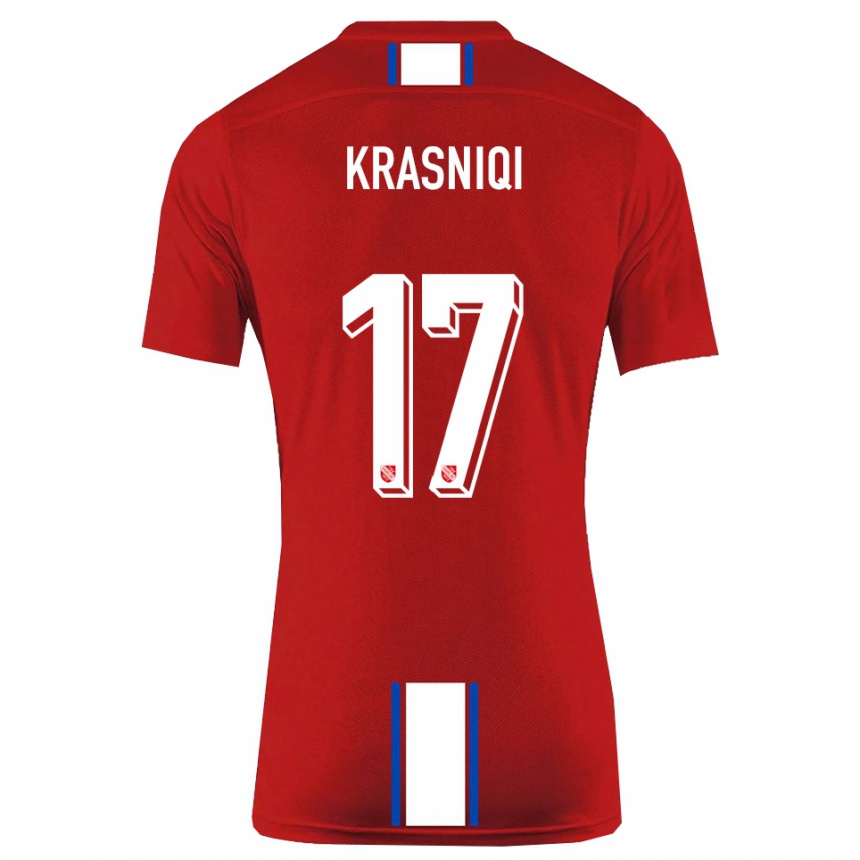 גברים כדורגל ארמל קרסניצ'י #17 אדום לבן ג'רזי ביתית 2025/26