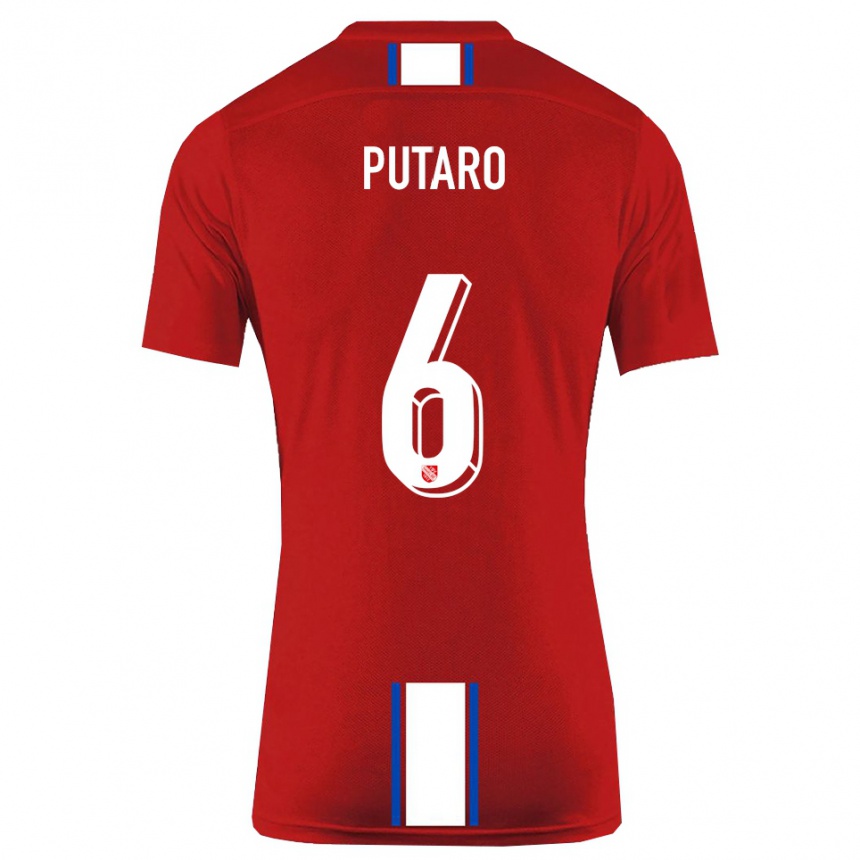 גברים כדורגל לוקה אנטוניו פוטארו #6 אדום לבן ג'רזי ביתית 2025/26