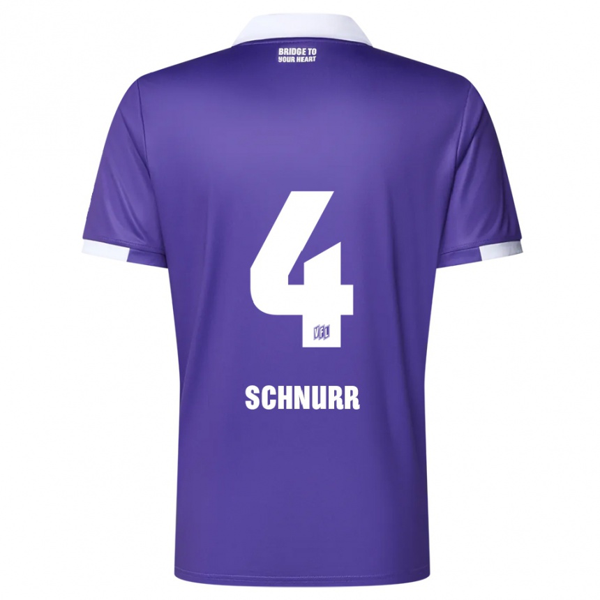 גברים כדורגל Maxim Schnurr #4 סגול לבן ג'רזי ביתית 2025/26