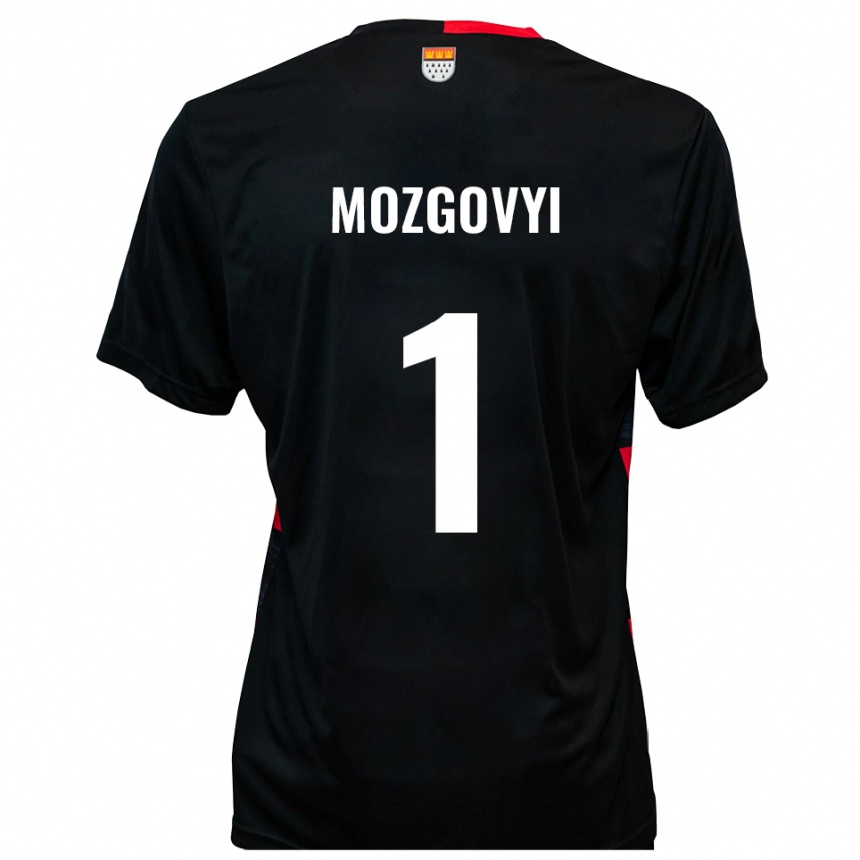 גברים כדורגל Arseniy Mozgovyi #1 שחור אדום ג'רזי ביתית 2025/26