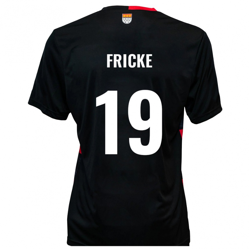 גברים כדורגל Fabian Fricke #19 שחור אדום ג'רזי ביתית 2025/26