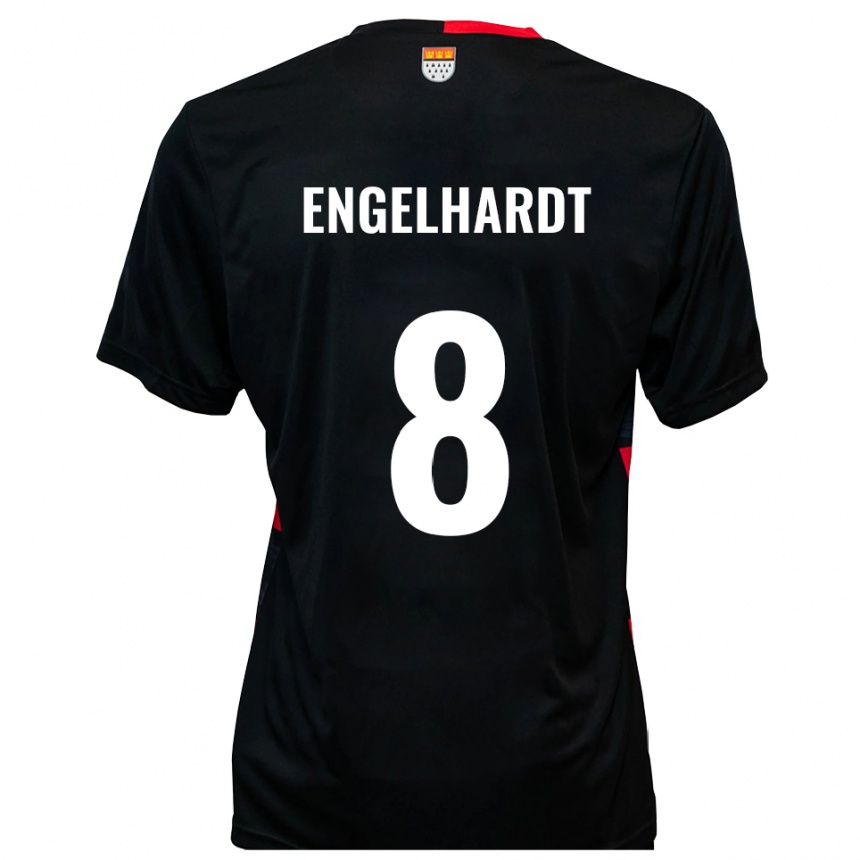 גברים כדורגל Florian Engelhardt #8 שחור אדום ג'רזי ביתית 2025/26