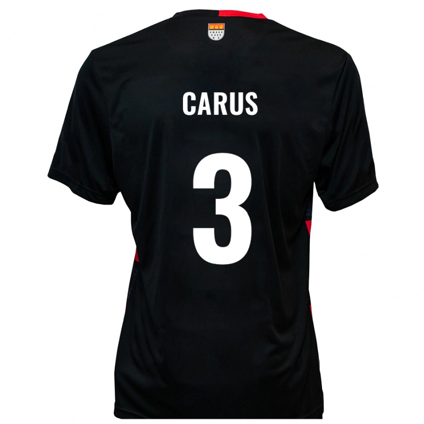 גברים כדורגל וינסנט קארוס #3 שחור אדום ג'רזי ביתית 2025/26