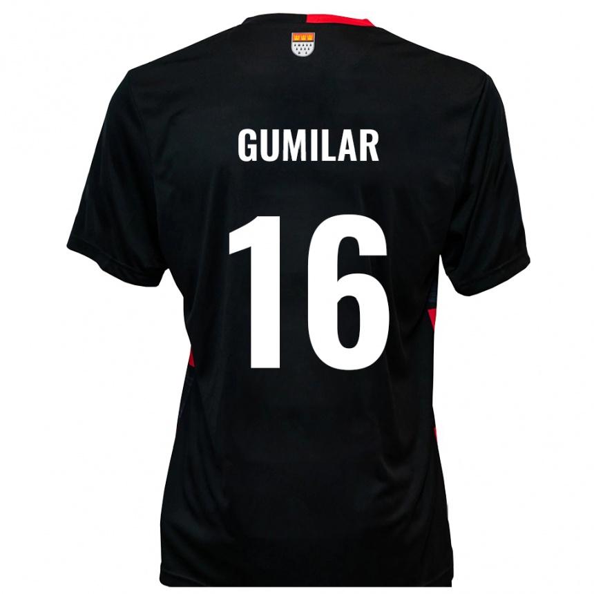 גברים כדורגל Jonas Gumilar #16 שחור אדום ג'רזי ביתית 2025/26