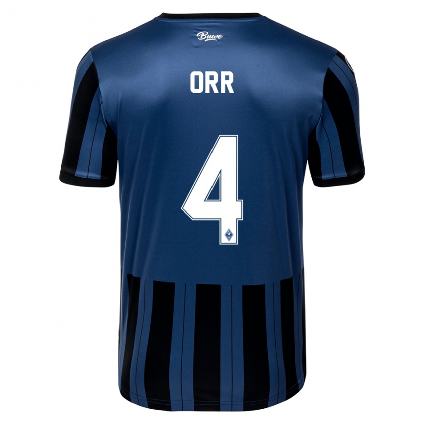 גברים כדורגל George Orr #4 כחול אפור שחור ג'רזי ביתית 2025/26