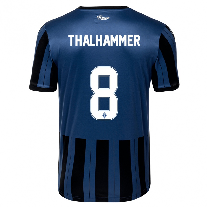 גברים כדורגל מקסימיליאן תלהאמר #8 כחול אפור שחור ג'רזי ביתית 2025/26