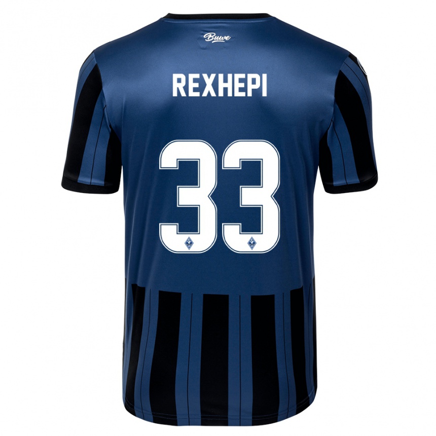 גברים כדורגל ארלינד איברהים רקספי #33 כחול אפור שחור ג'רזי ביתית 2025/26