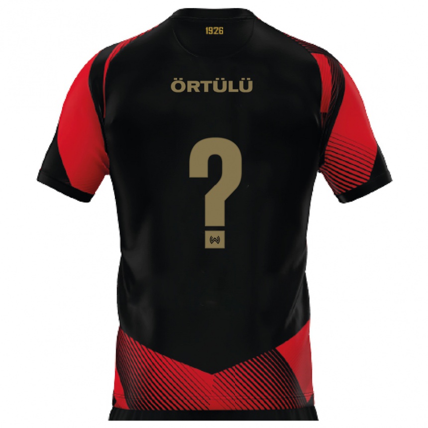 גברים כדורגל Mikail Örtülü #0 שחור אדום ג'רזי ביתית 2025/26