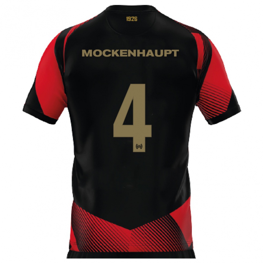 גברים כדורגל סשה מוקנהאופט #4 שחור אדום ג'רזי ביתית 2025/26