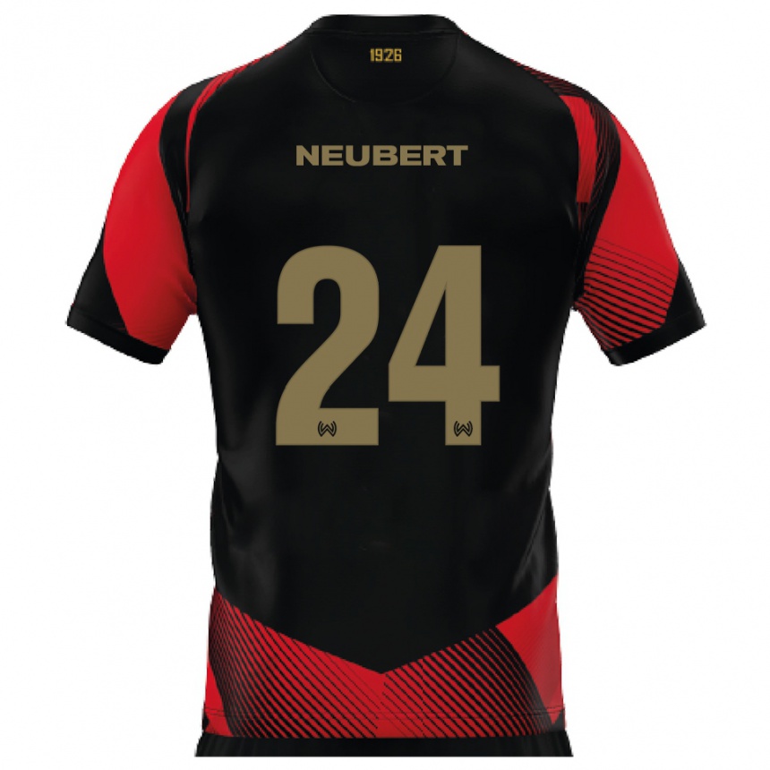 גברים כדורגל טים ניוברט #24 שחור אדום ג'רזי ביתית 2025/26