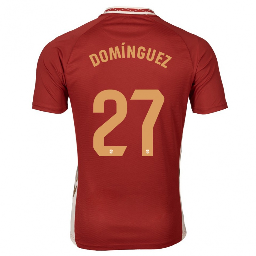 גברים כדורגל Carlos Domínguez #27 בורדו זהב הרחק ג'רזי 2025/26