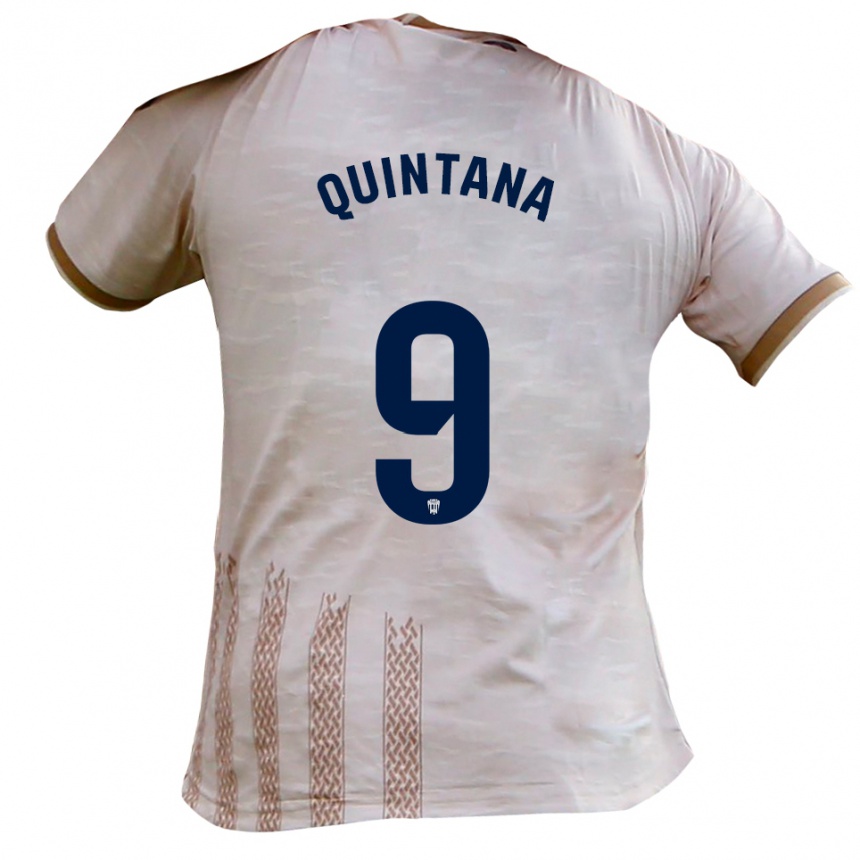 גברים כדורגל נאצ'ו קינטנה #9 לבן מלוכלך חום הרחק ג'רזי 2025/26