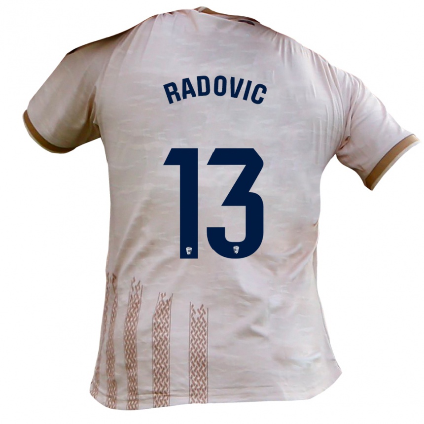 גברים כדורגל Danilo Radovic #13 לבן מלוכלך חום הרחק ג'רזי 2025/26
