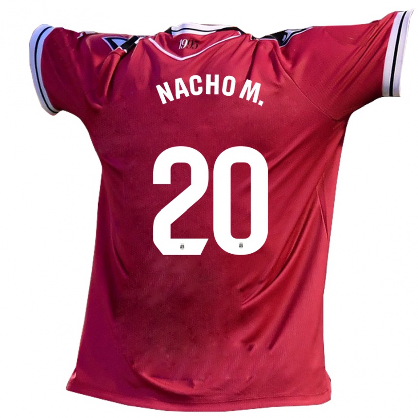 גברים כדורגל נאצ'ו מרטינס #20 בורדו שחור הרחק ג'רזי 2025/26