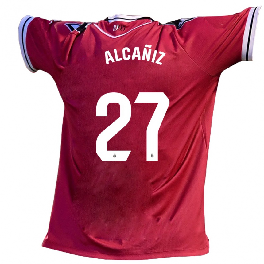 גברים כדורגל אדגר אלקניס #27 בורדו שחור הרחק ג'רזי 2025/26