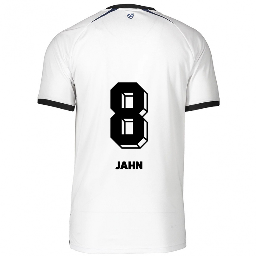 גברים כדורגל Pamela Jahn #8 לבן שחור הרחק ג'רזי 2025/26