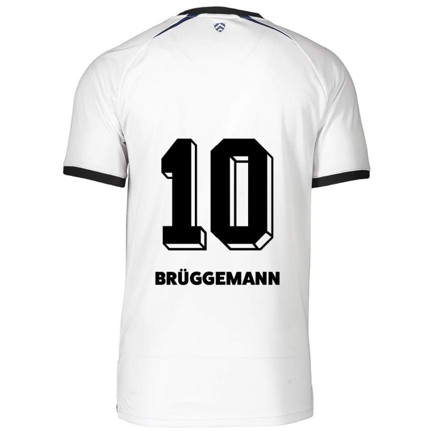 גברים כדורגל Kim Brüggemann #10 לבן שחור הרחק ג'רזי 2025/26