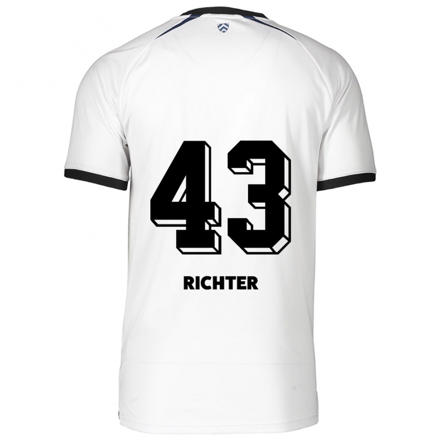 גברים כדורגל Daniel Richter #43 לבן שחור הרחק ג'רזי 2025/26