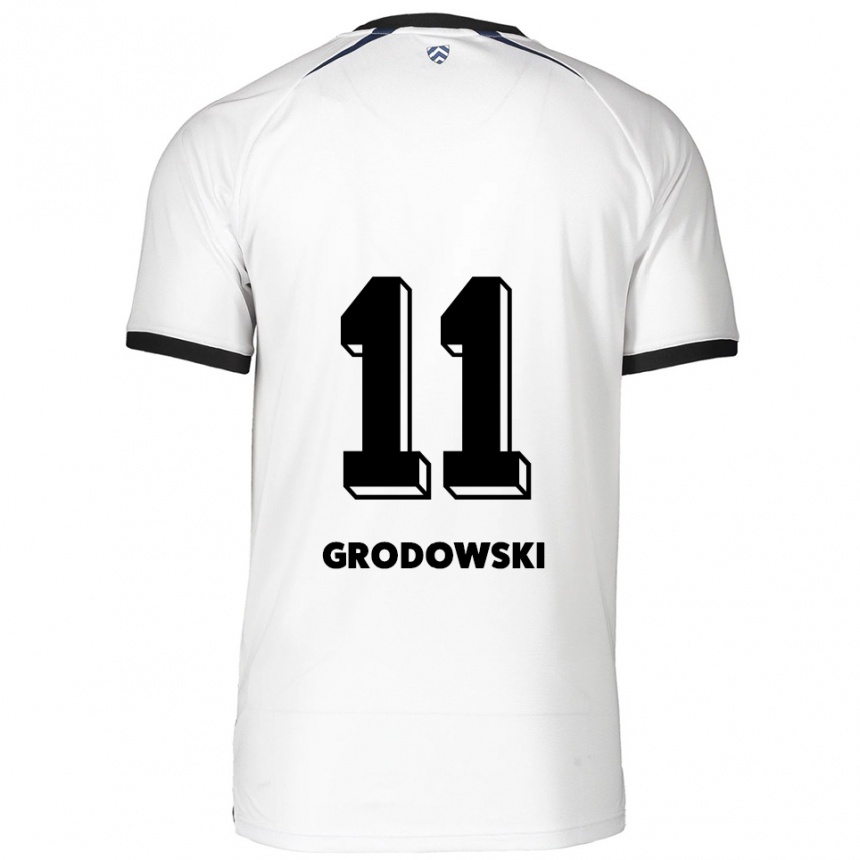 גברים כדורגל יואל גרודובסקי #11 לבן שחור הרחק ג'רזי 2025/26