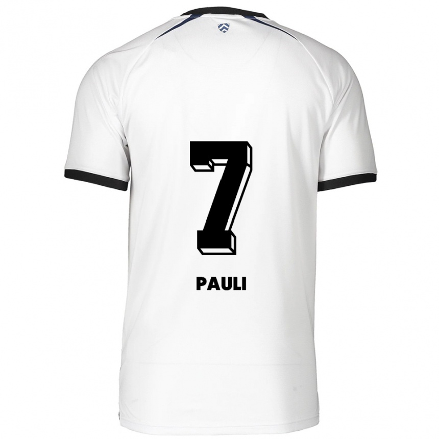 גברים כדורגל Sophia Pauli #7 לבן שחור הרחק ג'רזי 2025/26