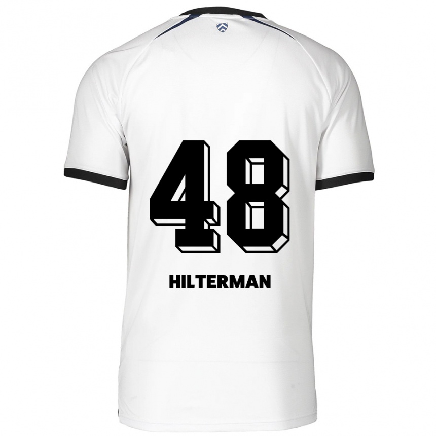 גברים כדורגל ג'רדי הילטרמן #48 לבן שחור הרחק ג'רזי 2025/26