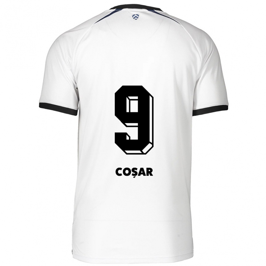 גברים כדורגל טניי קושאר #9 לבן שחור הרחק ג'רזי 2025/26