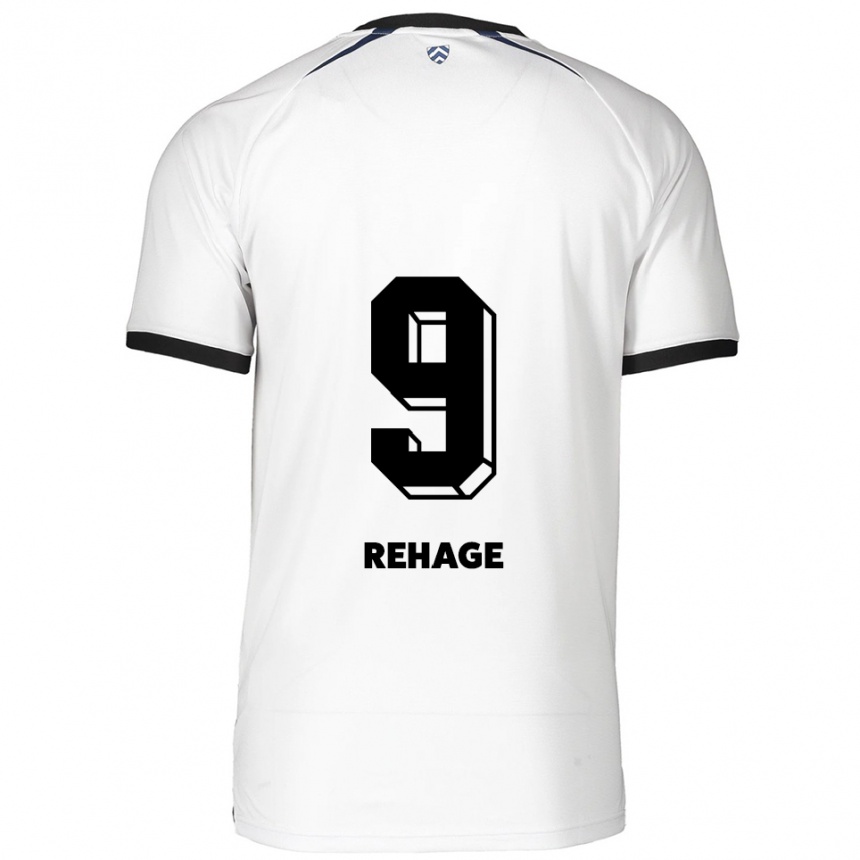 גברים כדורגל Ben Rehage #9 לבן שחור הרחק ג'רזי 2025/26