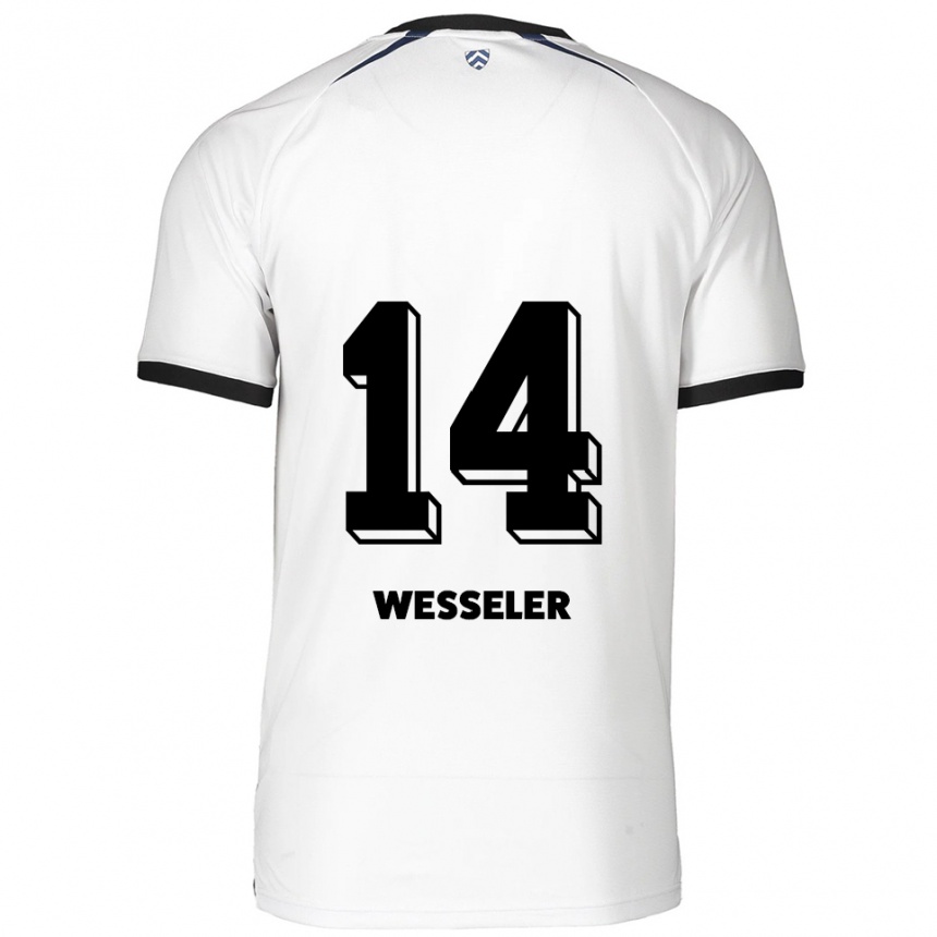 גברים כדורגל אנה וסלר #14 לבן שחור הרחק ג'רזי 2025/26