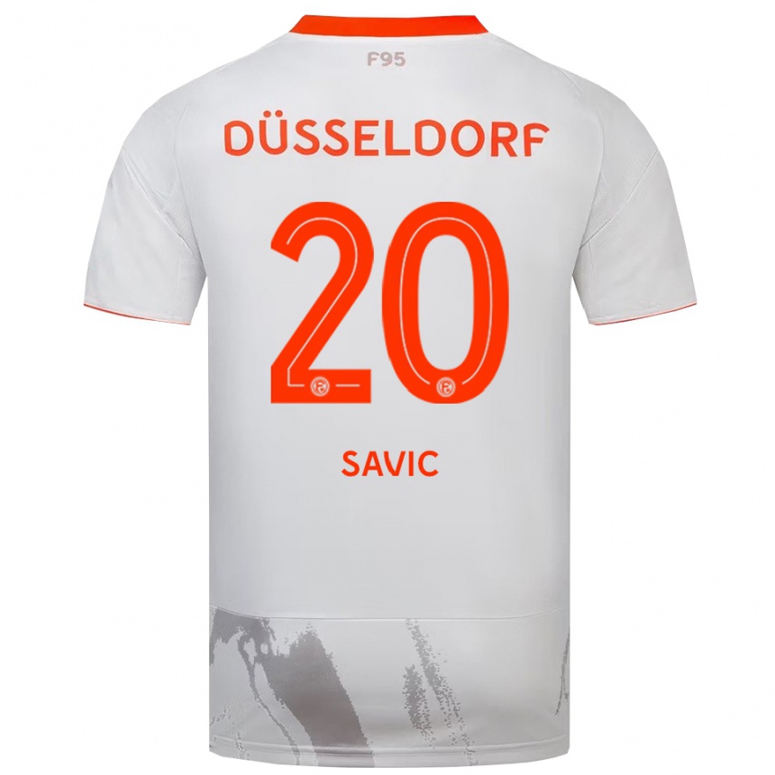 גברים כדורגל David Savic #20 לבן כתום הרחק ג'רזי 2025/26