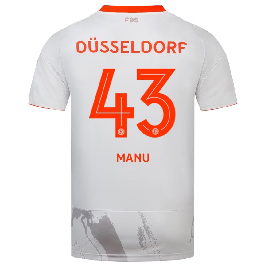 גברים כדורגל King Manu #43 לבן כתום הרחק ג'רזי 2025/26