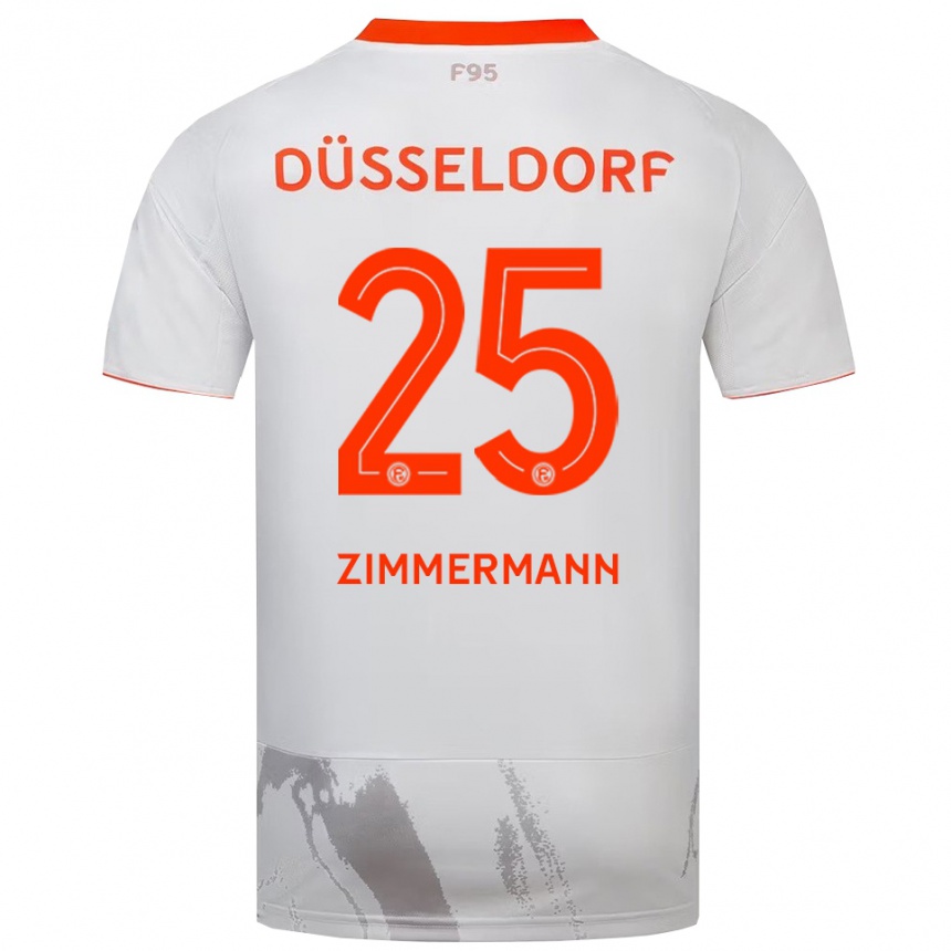גברים כדורגל מתיאס צימרמן #25 לבן כתום הרחק ג'רזי 2025/26