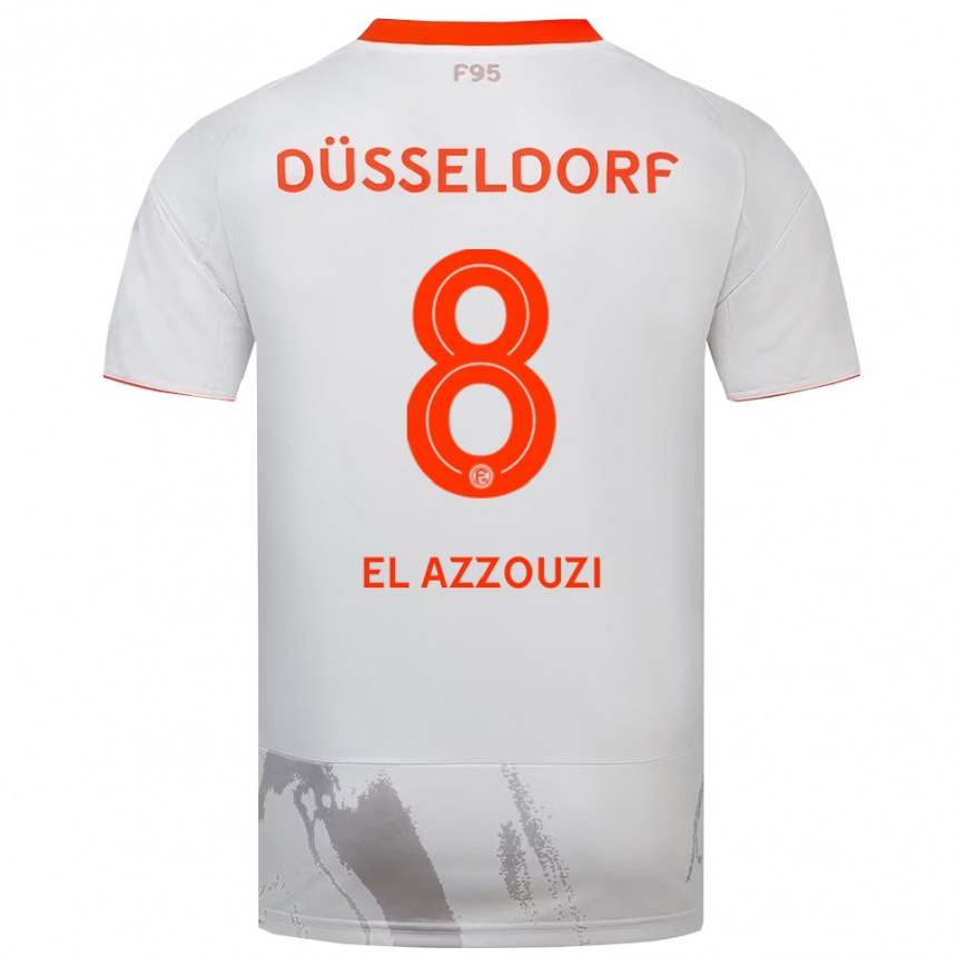 גברים כדורגל אנואר אל עזוזי #8 לבן כתום הרחק ג'רזי 2025/26