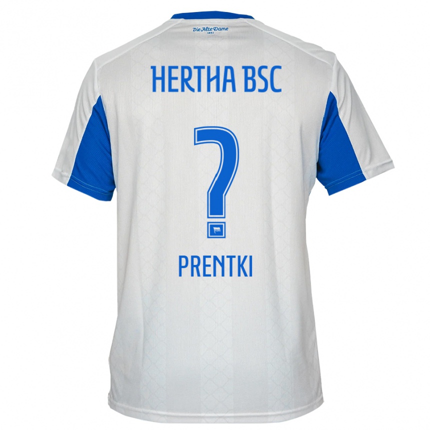 גברים כדורגל Artur Prentki #0 לבן כחול הרחק ג'רזי 2025/26