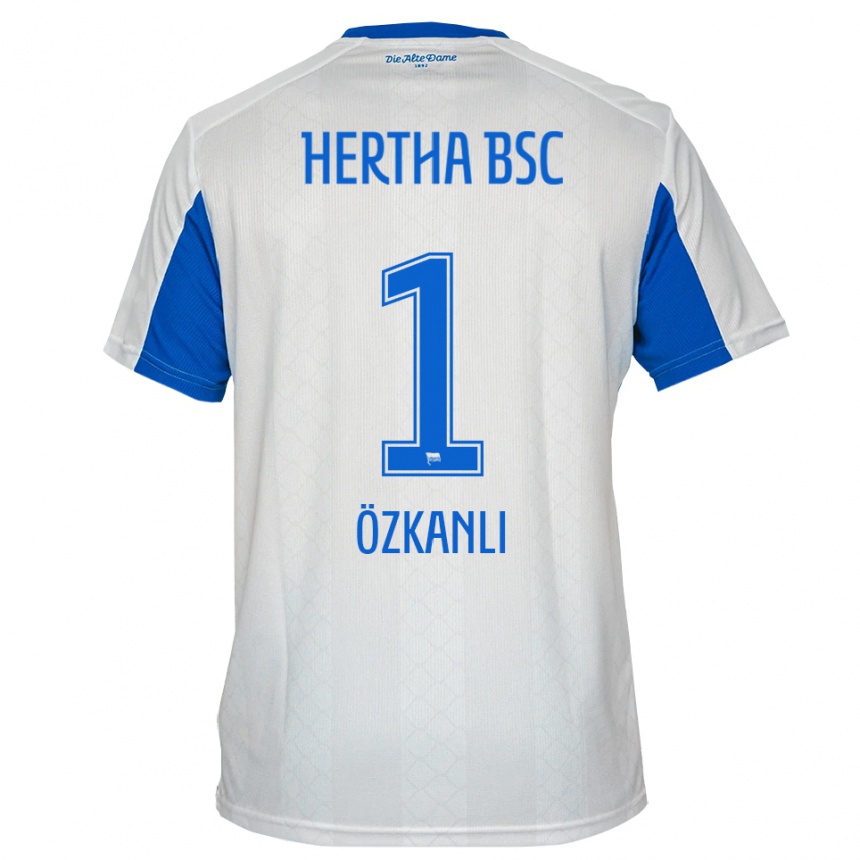 גברים כדורגל Burak Özkanli #1 לבן כחול הרחק ג'רזי 2025/26