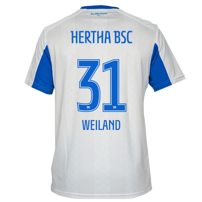 גברים כדורגל סבסטיאן פול ווילנד #31 לבן כחול הרחק ג'רזי 2025/26