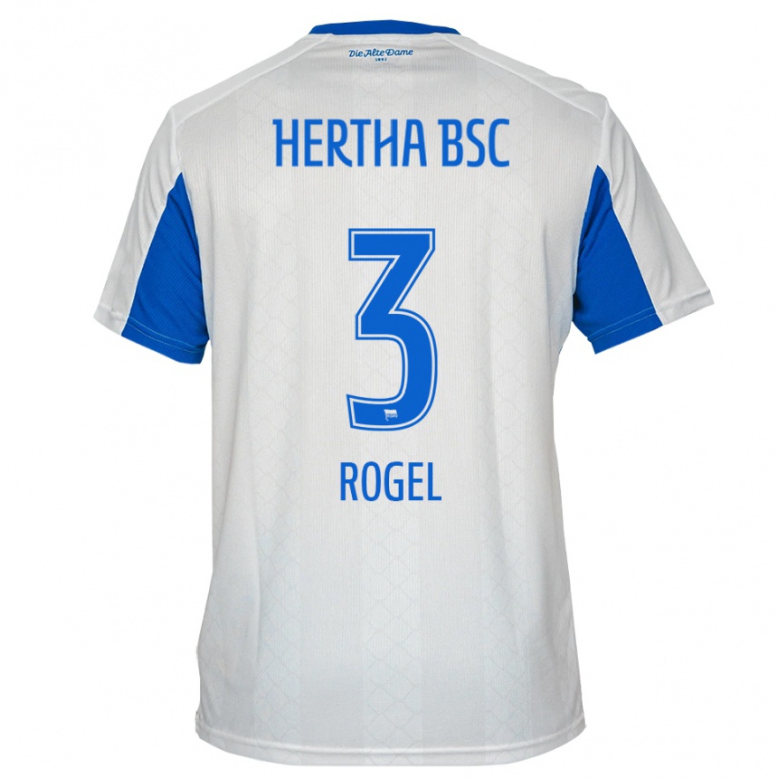 גברים כדורגל אגוסטין רוגל #3 לבן כחול הרחק ג'רזי 2025/26
