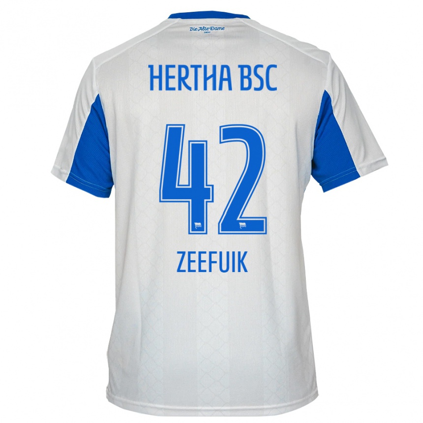 גברים כדורגל דיובאיסו זפאיק #42 לבן כחול הרחק ג'רזי 2025/26