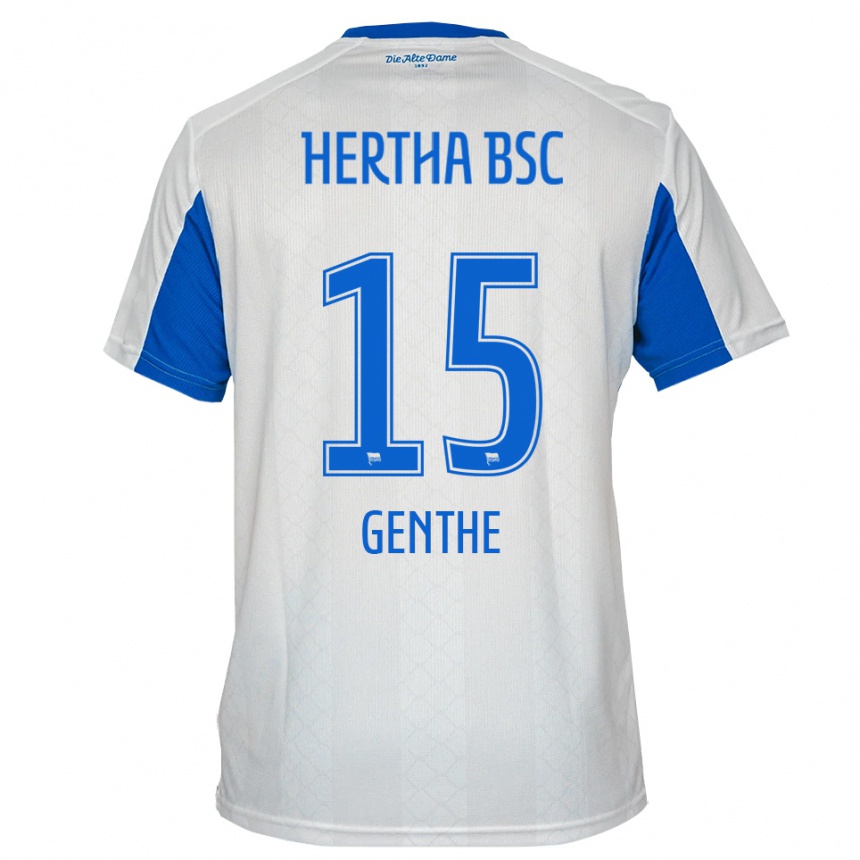 גברים כדורגל Lilli Genthe #15 לבן כחול הרחק ג'רזי 2025/26