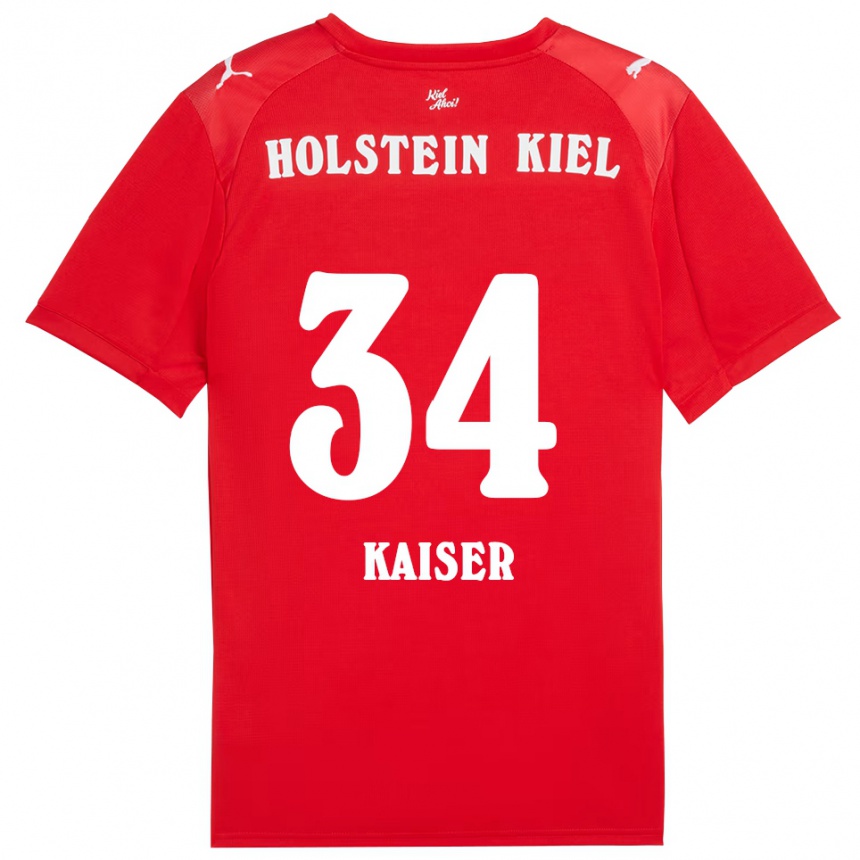 גברים כדורגל Konstantin Kaiser #34 אדום כחול הרחק ג'רזי 2025/26