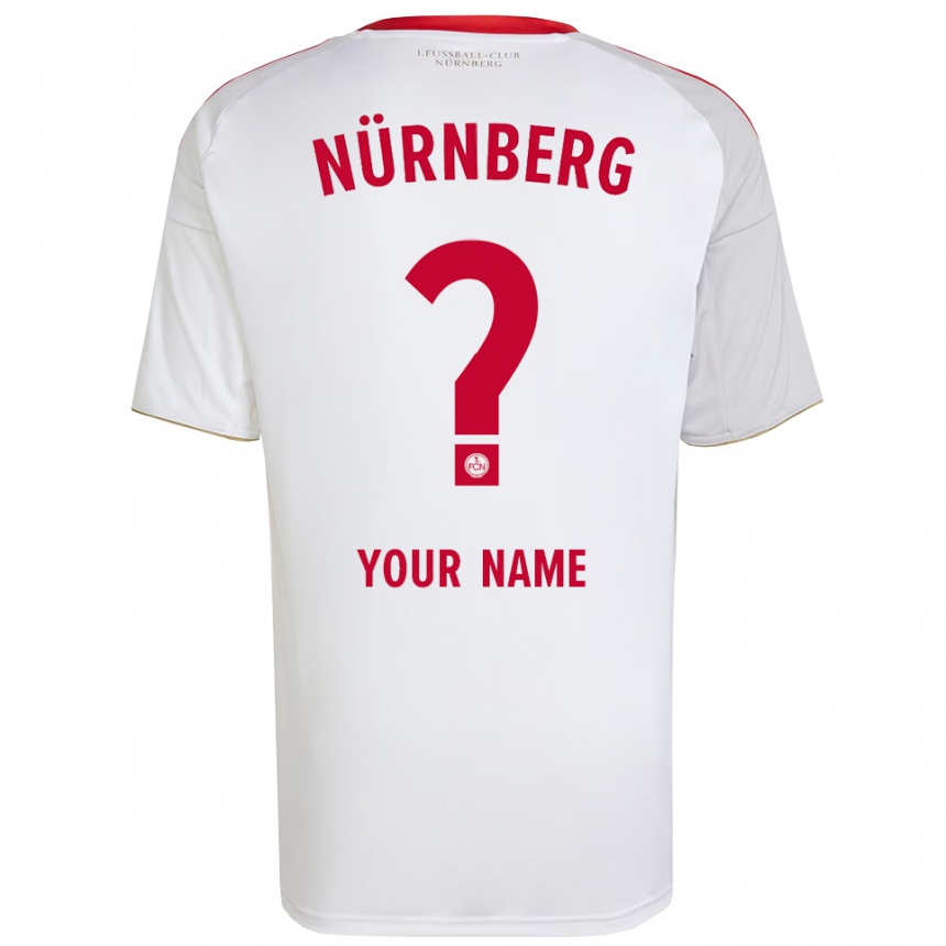 גברים כדורגל השם שלך #0 לבן אדום הרחק ג'רזי 2025/26