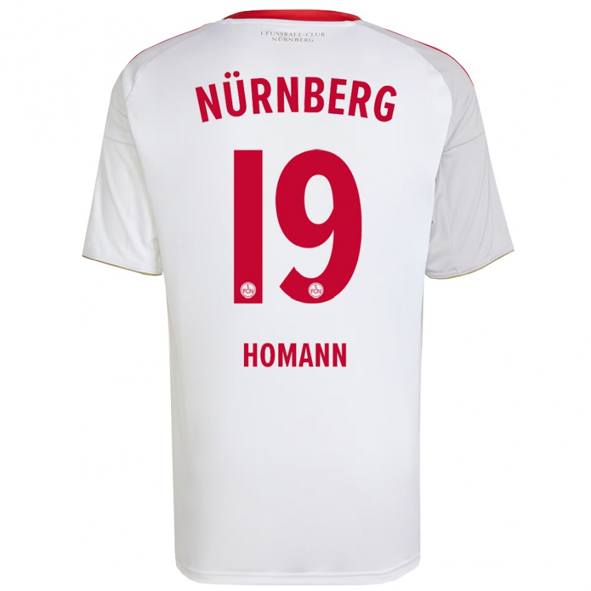 גברים כדורגל סאניה הומן #19 לבן אדום הרחק ג'רזי 2025/26