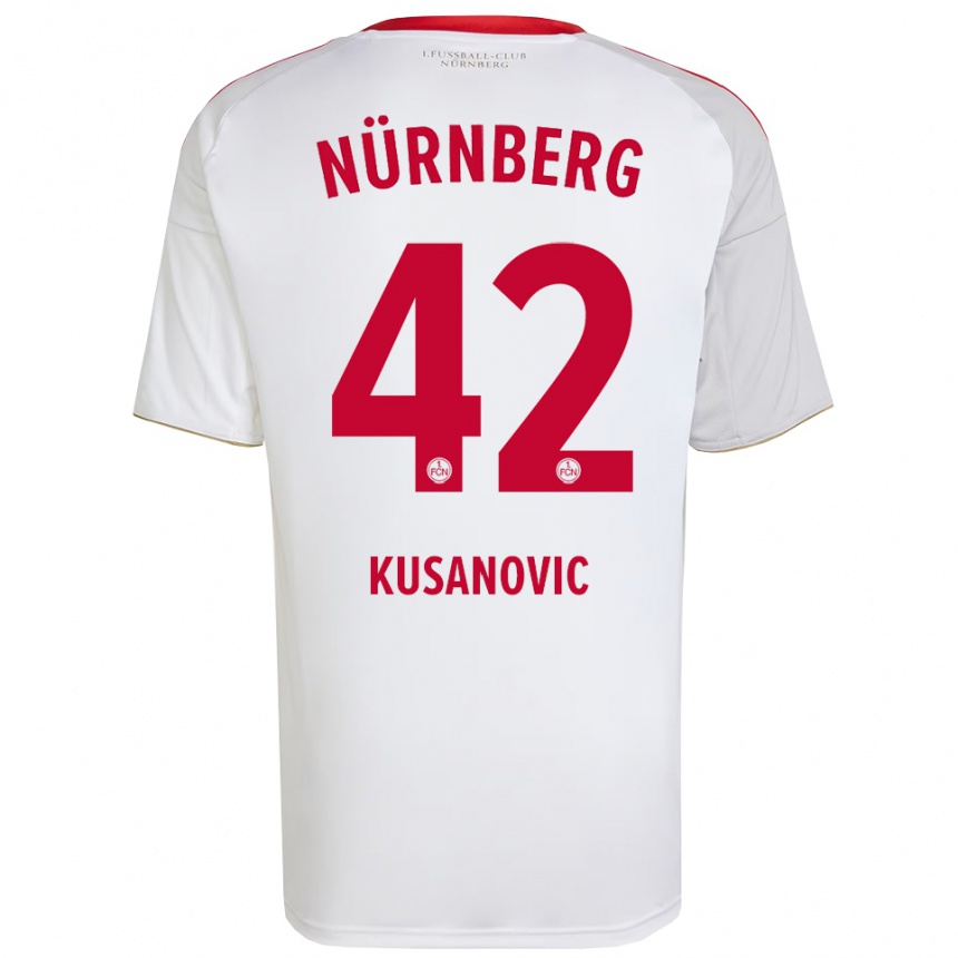 גברים כדורגל טינו קוסאנוביץ׳ #42 לבן אדום הרחק ג'רזי 2025/26