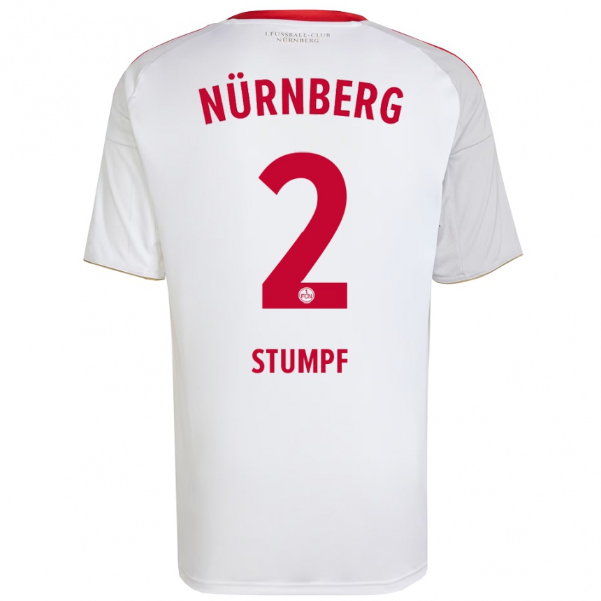 גברים כדורגל Lenny Stumpf #2 לבן אדום הרחק ג'רזי 2025/26