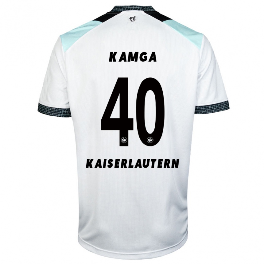 גברים כדורגל אניס ואוקלן קאמגה #40 לבן שחור הרחק ג'רזי 2025/26