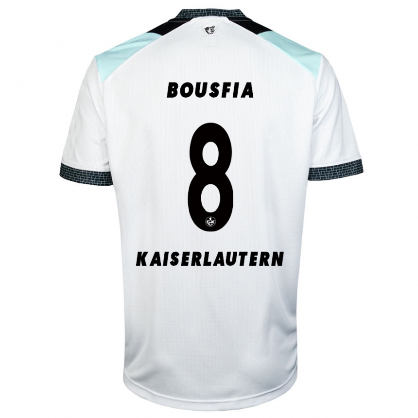 גברים כדורגל Sami Bousfia #8 לבן שחור הרחק ג'רזי 2025/26